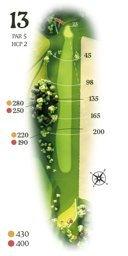 Banguide på Happy Golfer hål 13